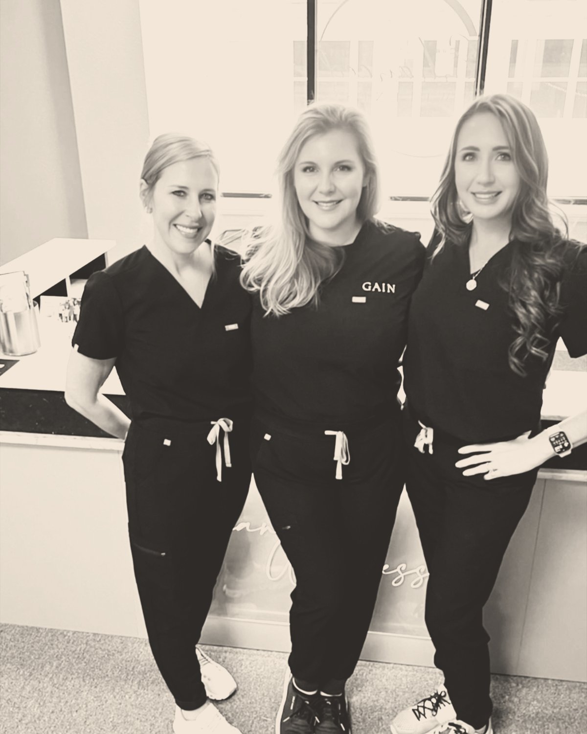 Lauren Meade with two injectors after a Galderma GAIN training day