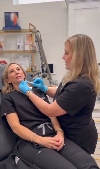 Injection technique demonstrated during a hands-on training day
